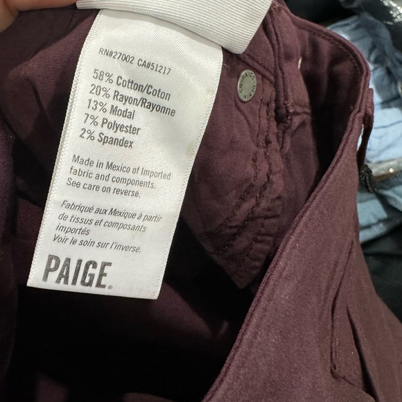 Paige Pinot Noir Coated Verdugo Ankle Skinny Jeans Wine Size 26 NWT - Picture 10 of 12
